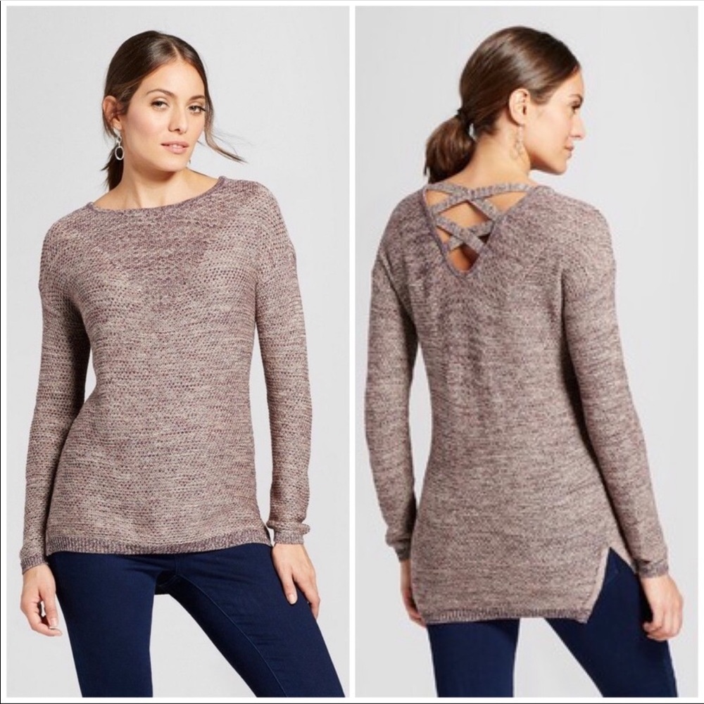 2 for $15 Knox Rose Purple Cross Back Sweater
